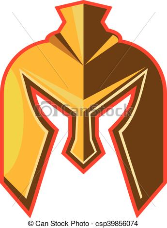 345x470 Spartan Helmet Retro. Illustration Of A Spartan Helmet Vectors