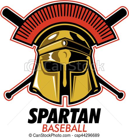 442x470 Spartan Baseball Team Design With Mascot Helmet And Crossed