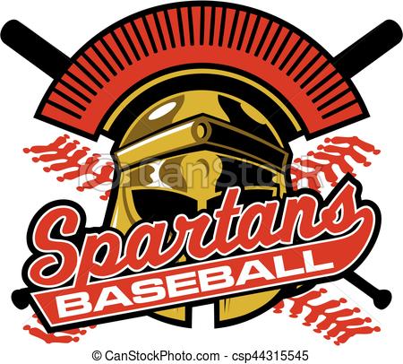 450x406 Spartans Baseball Team Design With Mascot Helmet And Crossed