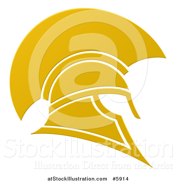 600x620 Vector Illustration Of A Golden Spartan Trojan Helmet By