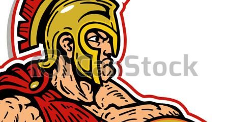 450x240 Vector Of Spartan With Shield