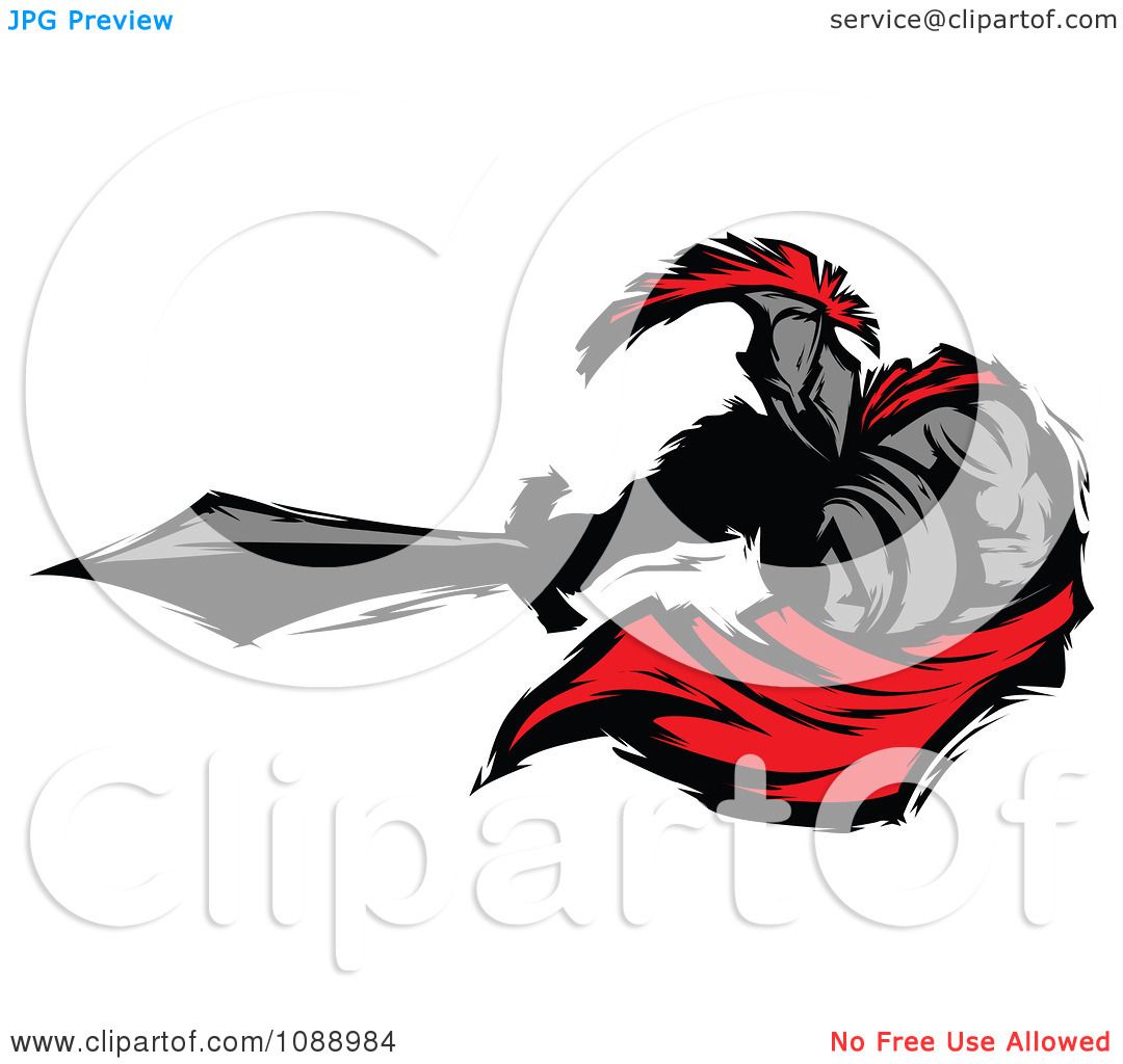 1080x1024 Clipart Spartan Roman Warrior Lunging With A Sword