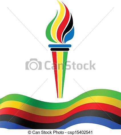 424x470 Olympic Torch Image Clipart