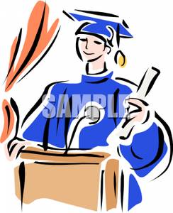 244x300 Clip Art Image A Smiling Valedictorian Giving A Speech