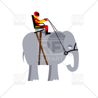 400x400 Riding Elephant Royalty Free Vector Clip Art Image