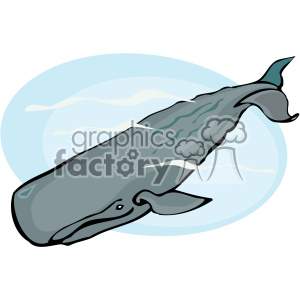 300x300 Royalty Free Deep Diving Sperm Whale 132293 Vector Clip Art Image