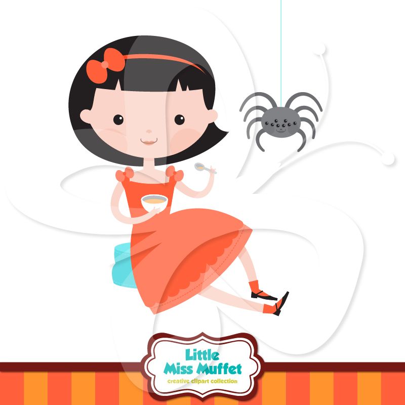 800x800 Sweet Little Miss Muffet Clip Art, Along With Spider Clipart