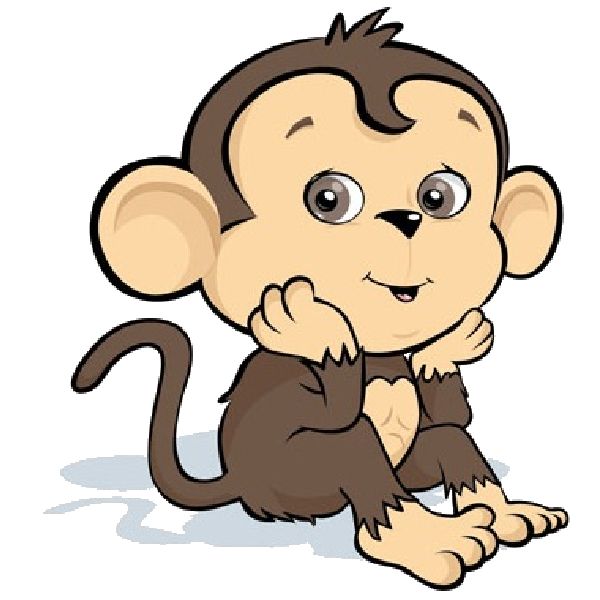 600x600 Cute Baby Monkey Cartoon Images 600 600 Plus Clipart Animal