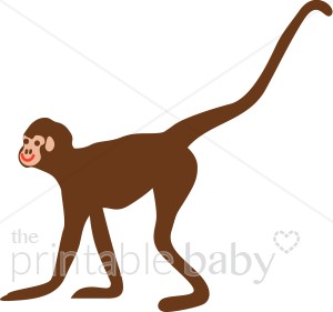 300x281 Monkey Walking On All Fours Clipart Jungle Baby Clipart