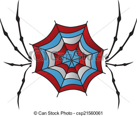 450x381 Color Spiderweb Art. Color Retro Spiderweb Theme Vector Art