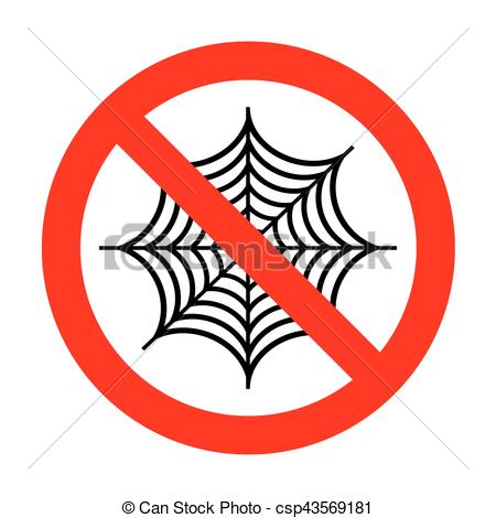 450x470 No Spider On Web Illustration. Vector