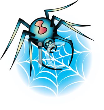 332x350 Picture Of A Black Widow Spider Making A Web In A Vector Clip Art