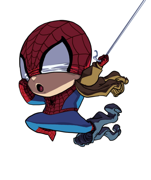 600x714 Geek Art Cute Little Spider Man Rushing Into Action Geektyrant