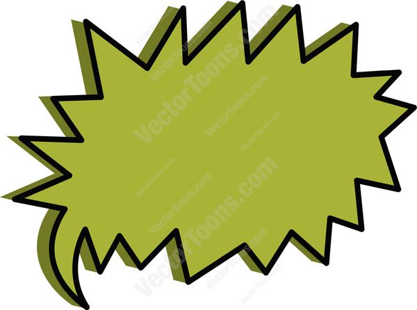 600x446 Olive Green Jagged Spike Talk Balloon Tail Left Cartoon Clipart