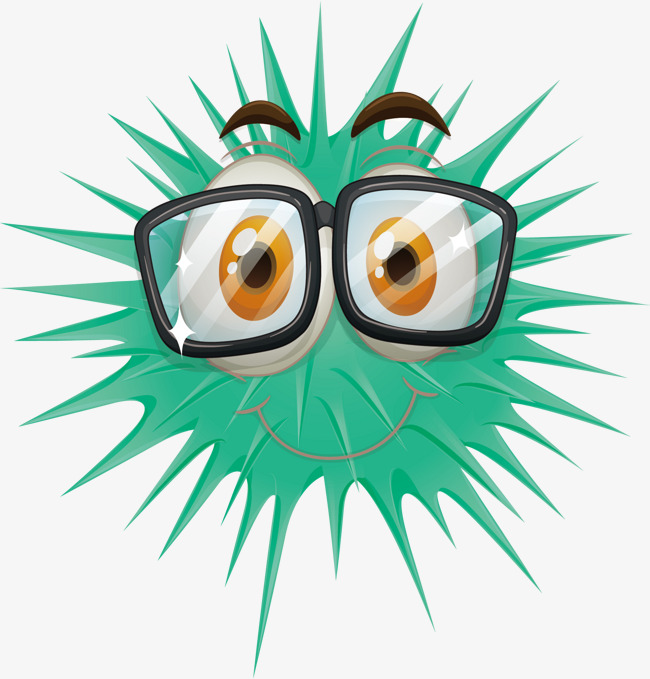 650x679 Cartoon Green Spikes, Cartoon, Green Spike, Mobile Virus Vector