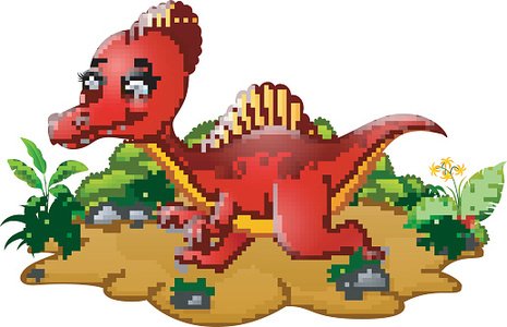 465x300 Cartoon Red Spinosaurus Premium Clipart
