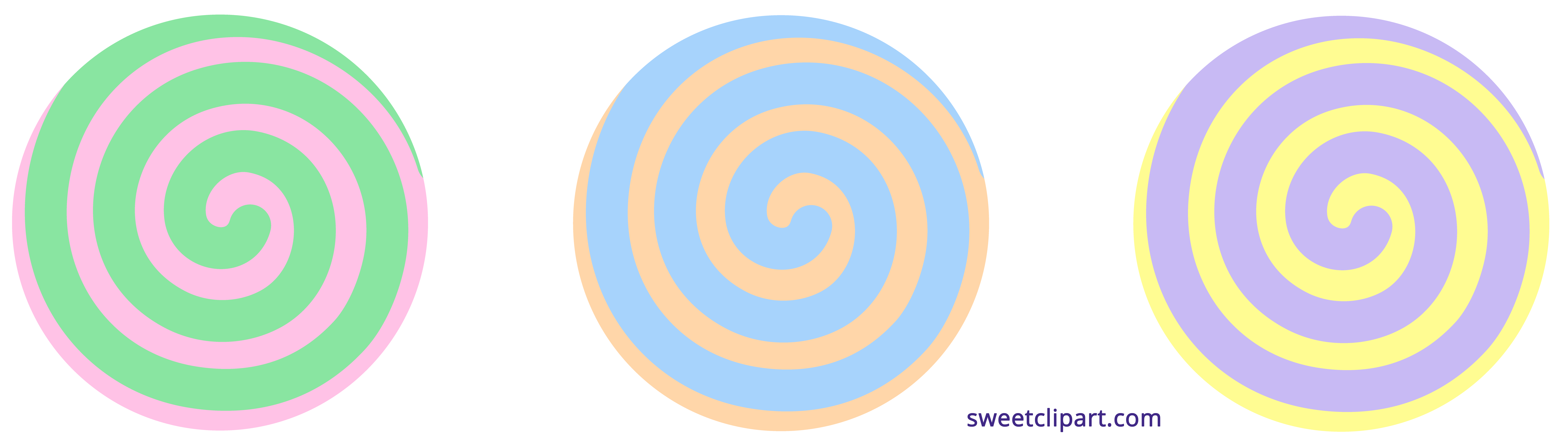 7807x2196 Pastel Spiral Candy Clipart