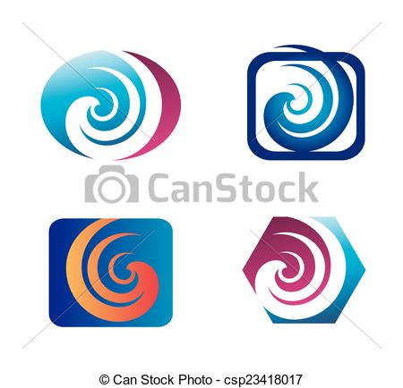 450x434 Spiral Design Elements Logo Vector Clip Art