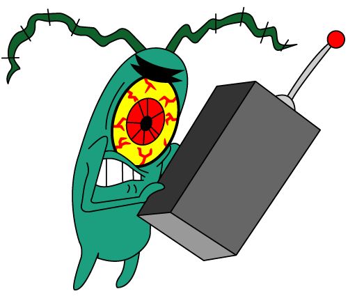 500x425 Running Plankton Spongebob Clipart