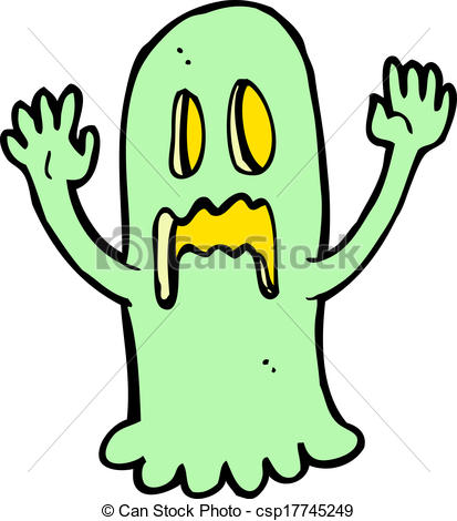 413x470 Cartoon Spooky Ghost Eps Vector
