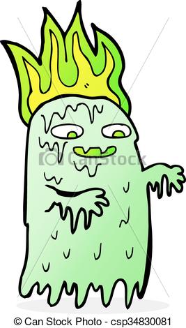 267x470 Cartoon Spooky Ghost Vector