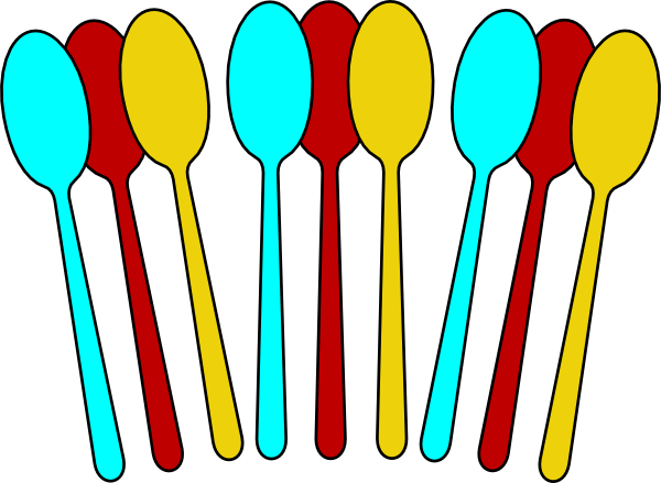 600x439 Colorful Spoons Not Opaque Clip Art