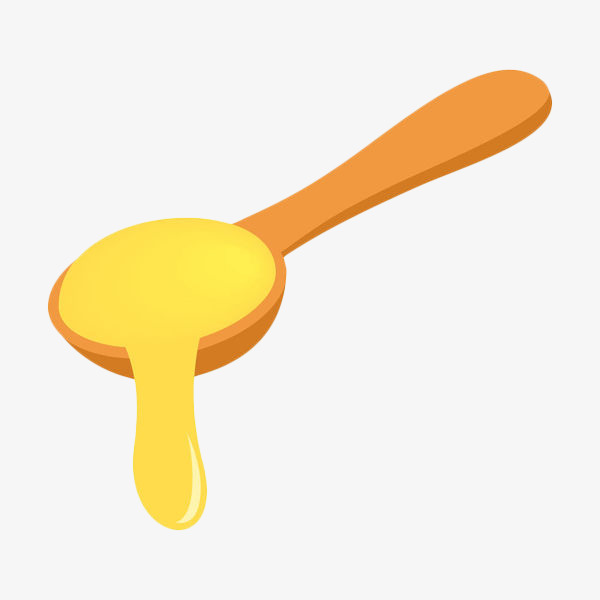 600x600 Hand Painted Yellow Honey Spoon, Honey, Nectar, Food Png Image
