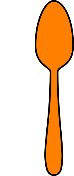 252x598 Orange Spoon, Oulined Clip Art