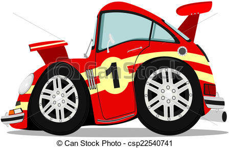 450x290 Sportscar. Funny Sports Car After Heavy Braking. Eps Vector