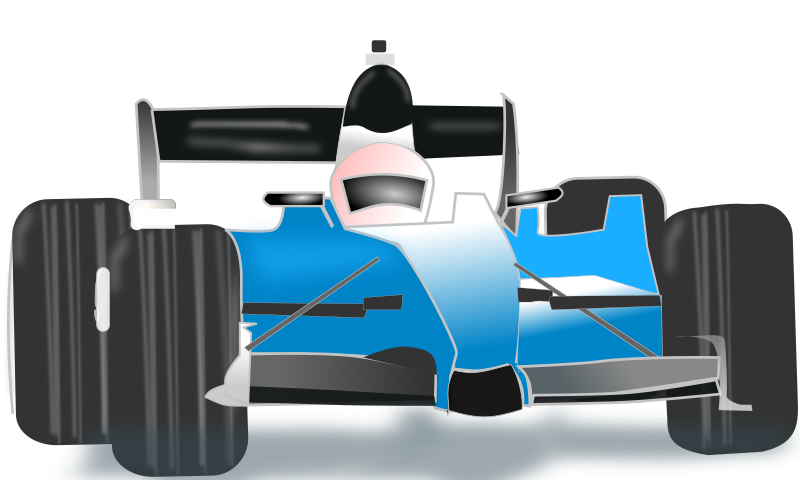 800x480 Blue Race Car Clipart