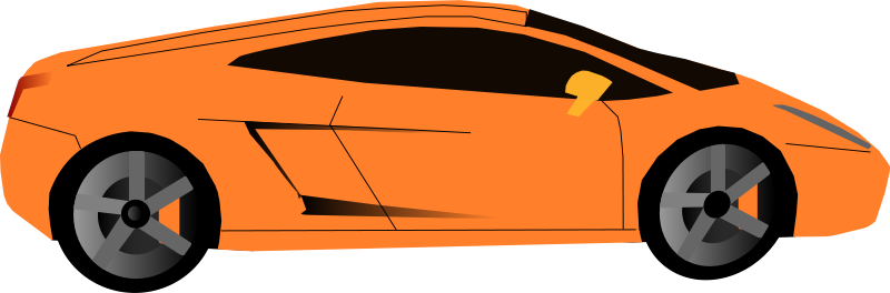800x264 Car Clipart Orange Car