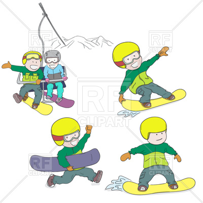 400x400 Kids Riding Snowboard