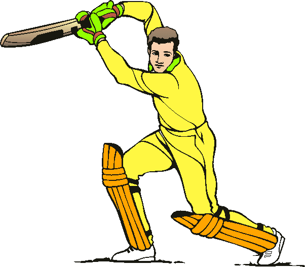 602x527 Sport Clipart Cricket Player
