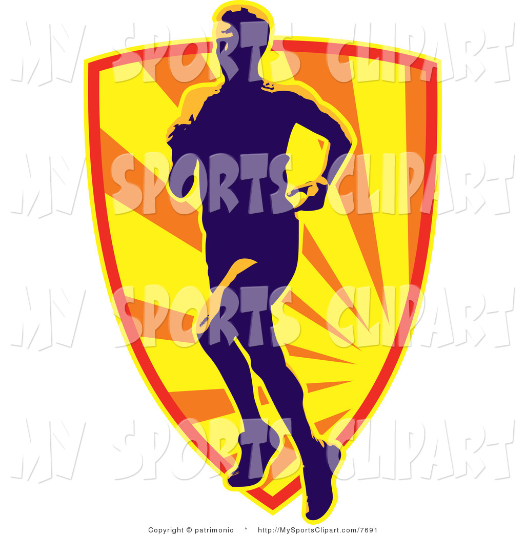 1024x1044 Sports Clip Art Of A Runner And Orange Shield By Patrimonio