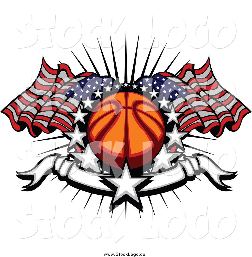 1024x1044 Vector Clipart Of A Sports Logo Of A Basketball With American