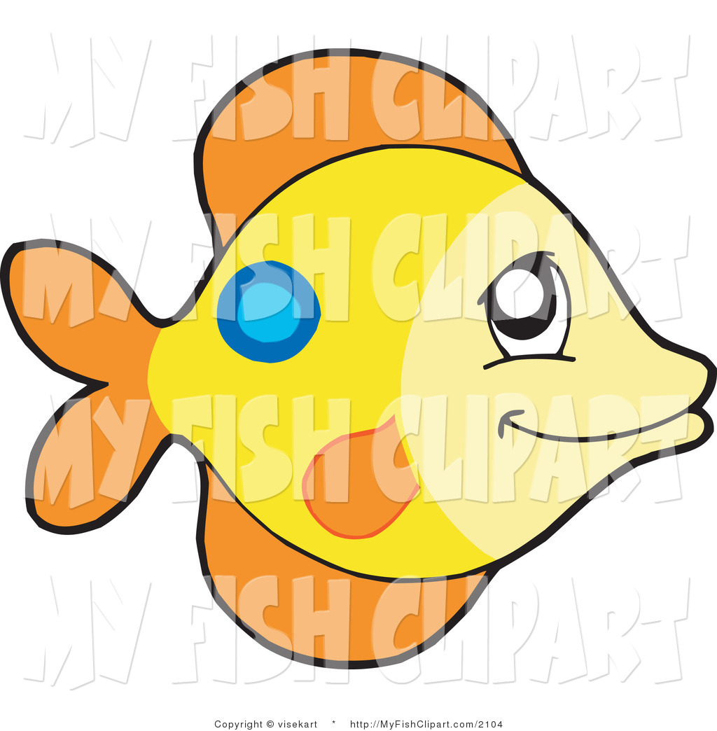 1024x1044 Vector Clip Art Of A Happy Orange Fish With A Blue Spot By