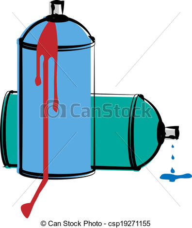 396x470 Paint Spray Cans Isolated On White Background Clipart Vector