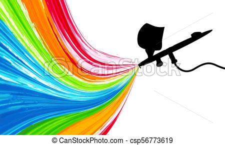 450x290 Spray Gun With Paint. Spray Gun With Paint, Vector Art Illustration.