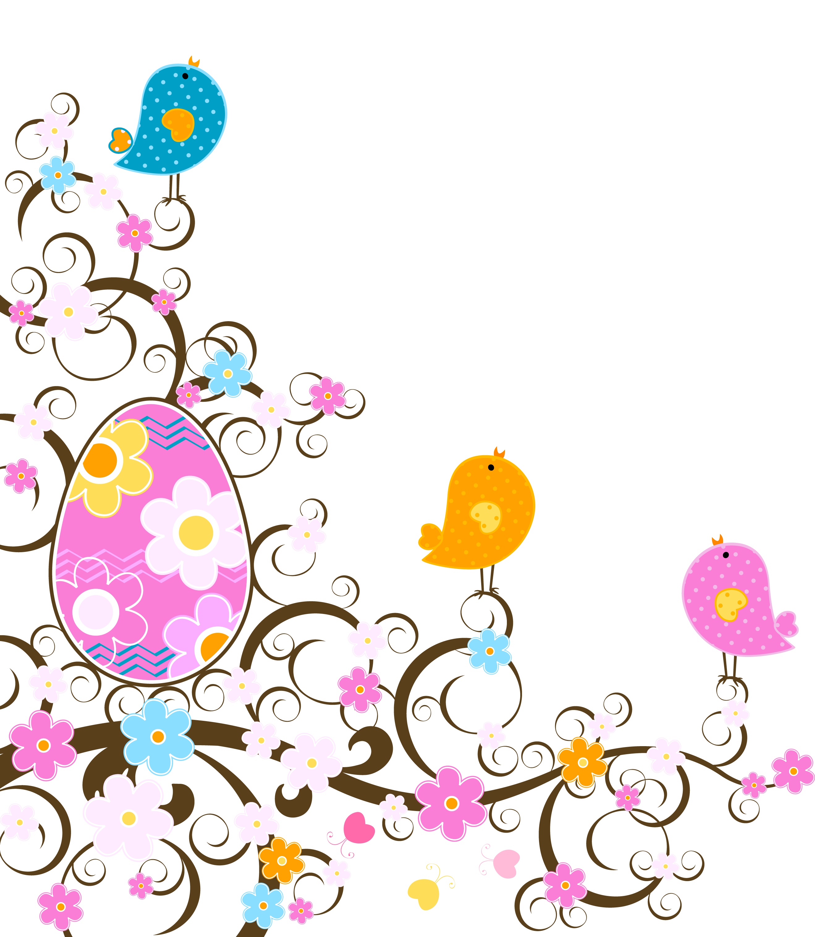 2637x3034 Easter Decoration With Flowers Png Transparent Clipart Paper