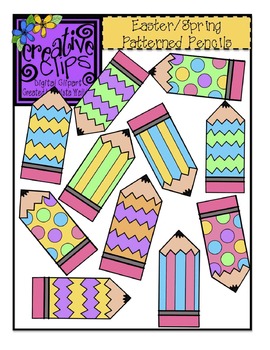 270x350 Free} Easterspring Patterned Pencils Clipart Tpt