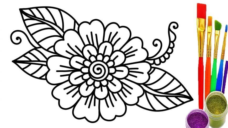 869x489 Flowers To Colour Flower Color Pages Pot Coloring Printable Spring