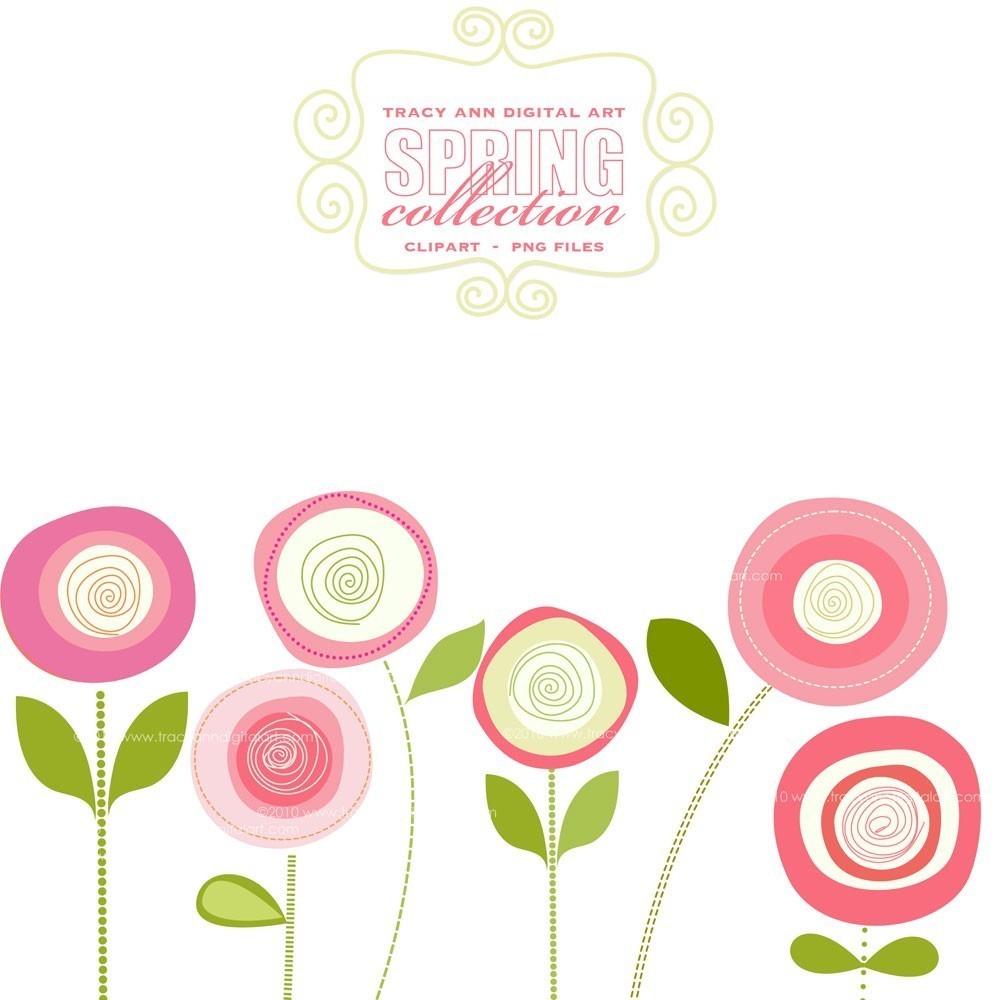 1000x1000 Pink Spring Flowers Clip Art