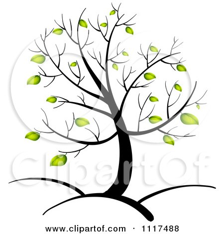 450x470 Vector Clipart Of A Spring Tree With Green Leaves