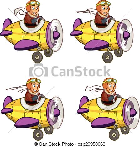 447x470 Junior Pilot Game Sprite. Vector Illustration Of Young Pilot