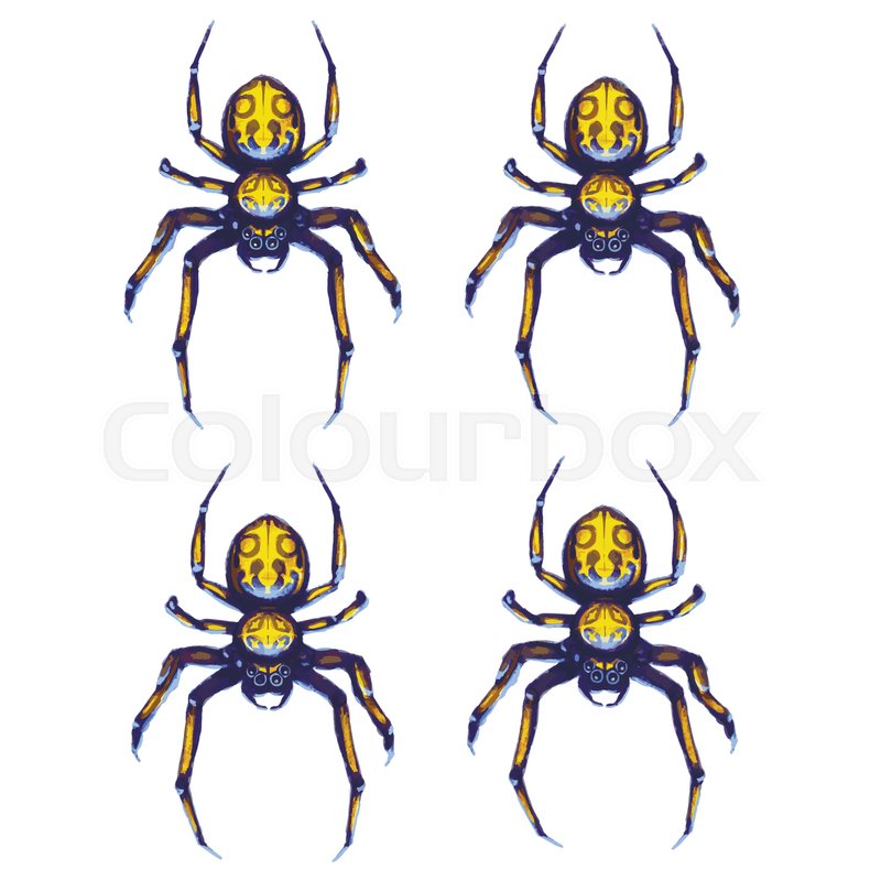 800x800 Sprite Sheet Of Crawling Spider, Game Art Animation Of 4 Frames