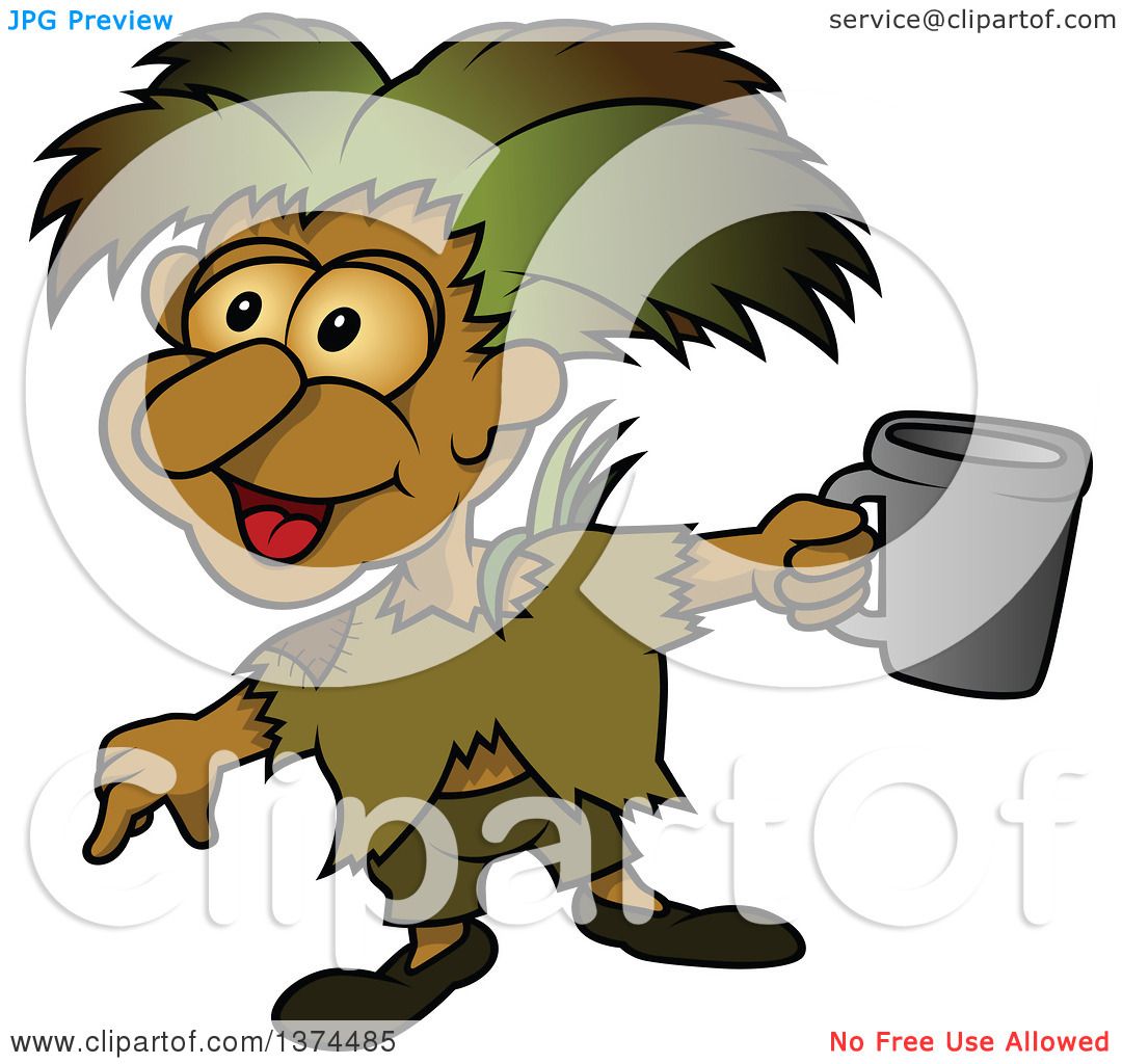 1080x1024 Clipart Of A Poor Homeless Sprite Holding A Cup