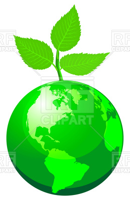 259x400 Green Globe With Sprout Royalty Free Vector Clip Art Image