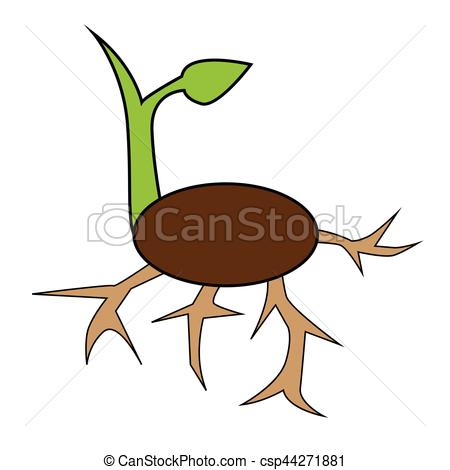 450x470 Simple Flat Color Sprout Icon Vector Vector