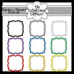236x236 Free Curvy Rainbow Square Frames Clip Art About School