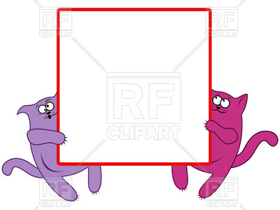 400x300 Funny Thick Cats With Large Square Banner Royalty Free Vector Clip